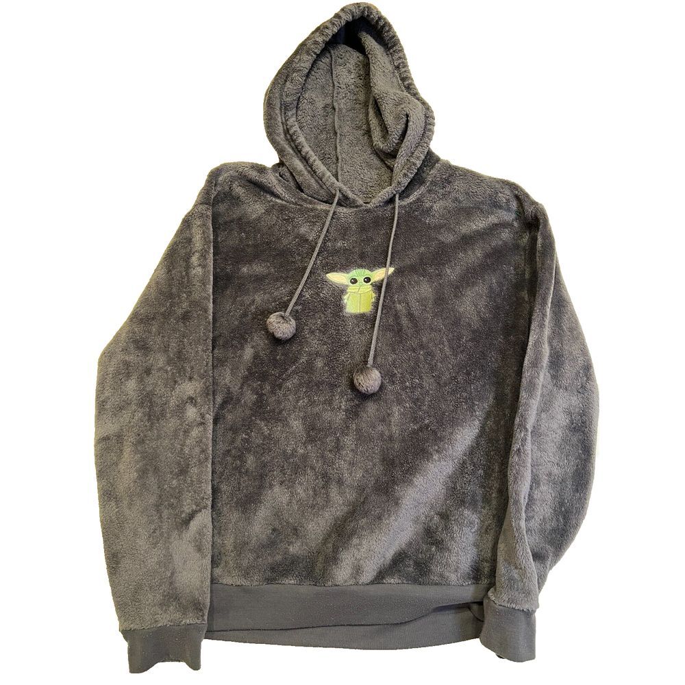 Star Wars Mandalorian Baby Yoda Sweatshirt Women's 2X Plush Gray 100% Polyester